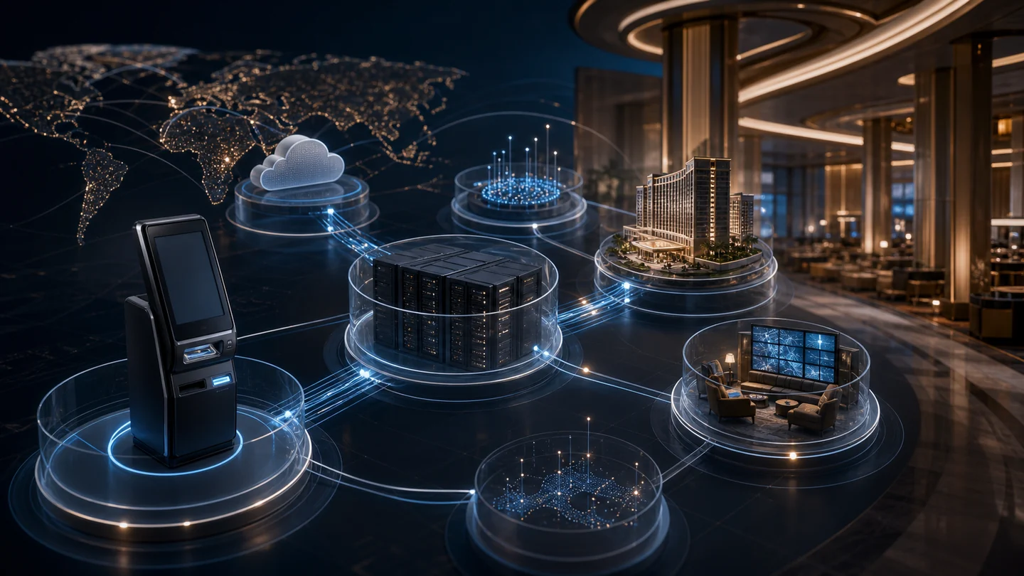 Connected casino systems and operations visualized in glass